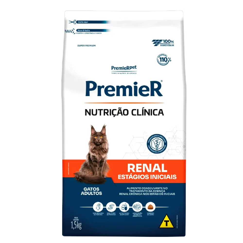 Ração Premier Nutrição Clínica Renal Estágios Iniciais Gatos Adultos